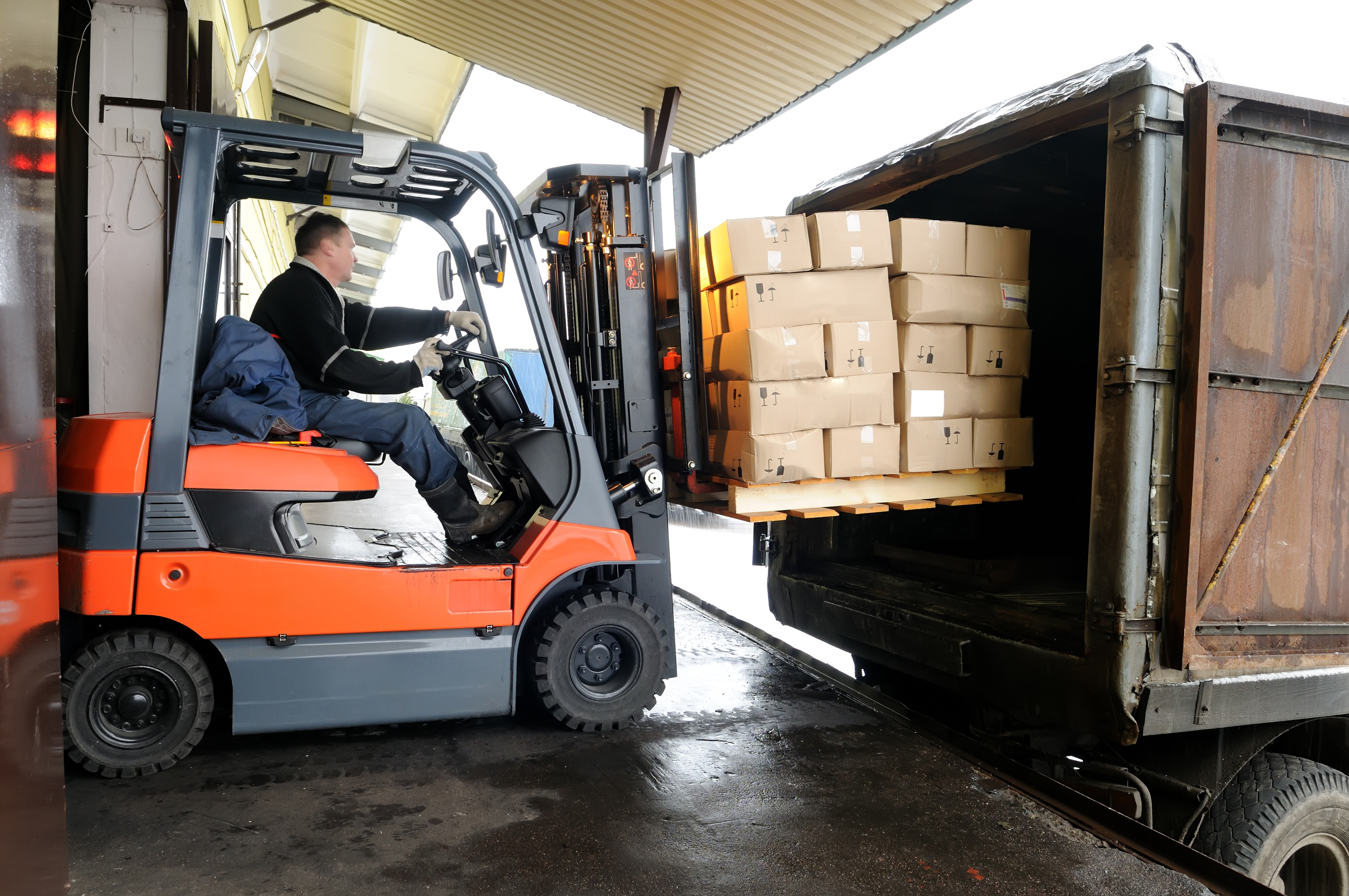 Forklift in warehouse Integrated Packaging Company